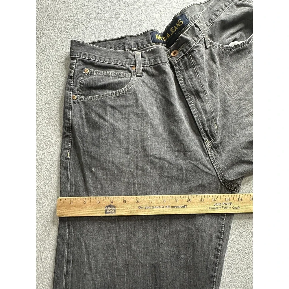 VTG Nautica Jeans Company Jeans Mens 36x32‎ Gray Denim Straight Leg Paint Marks
